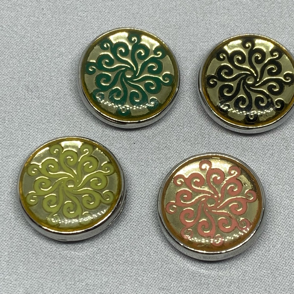 💗Sweet Swirls - Ginger Snaps & Co. Snap Button Charms Set of 4